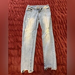 Distressed Blue Jeans